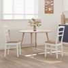vidaXL Esszimmerstuhl 2 pcs Weiß und Braun Massives Gummiholz 42020499 Bild 3