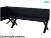 MEBLINI Eckbank für Esszimmer mit ausziehbarem Tisch - Küchenbank - Essecke - Sitzecke Küche - PETER - X-Beine 142x196x87cm Links - Schwarz Kunstleder/B Weiß Matt Bild 5