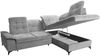 robin 'NEO' Ecksofa mit Schlaffunktion und verstellbarer Bettkasten, Chenille-Stoff silber, 343 x 210 x 90 cm Bild 5