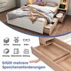 Bett 160x200 cm Holzmaterial + MDF mit 2 Schubladen, Kopfteil-Leselampe und USB, Weiß + Eiche Bild 5