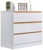 WOLTU Kommode mit 3 Schubladen, Sideboard Hochglanz Weiß, Kommodenschrank platzsparend, Schubladenkommode für Wohnzimmer, Schlafzimmer Büro, 80 x 78 x 48 cm Bild 3