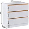 WOLTU Kommode mit 3 Schubladen, Sideboard Hochglanz Weiß, Kommodenschrank platzsparend, Schubladenkommode für Wohnzimmer, Schlafzimmer Büro, 80 x 78 x 48 cm Bild 2
