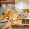 2tlg. Brotaufbewahrungs-Set - Brotkasten und Brotkorb (Kunststoff/Metall, weiß) Bild 3