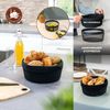 2tlg. Brotaufbewahrungs-Set - Brotkasten und Brotkorb (Kunststoff/Metall, weiß) Bild 4