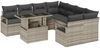 vidaXL Garten-Sofa-Set mit Kissen 9 pcs Hellgrau Poly-Rattan 3348798 Bild 2