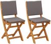 vidaXL Außen Bistro-Stühle mit Kissen 2 pcs Dunkelgrau 38 x 46 x 85 cm 42028100 Bild 2