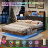 ADWOLT Polsterbett Polsterbett Stauraumbett mit LED-Beleuchtung, Doppelbett 140x200 cm,Jugendbett mit USB und Type-C Bild 4