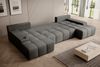 Ecksofa Vento, Couch U-Form, Sofa U-Form Teddy-Bouclé Stoff, Sofa mit Schlaffunktion, USB inkl, 348 x 81 x 185 cm, Hellgrau Bild 4