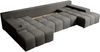 Ecksofa Vento, Couch U-Form, Sofa U-Form Teddy-Bouclé Stoff, Sofa mit Schlaffunktion, USB inkl, 348 x 81 x 185 cm, Hellgrau Bild 5