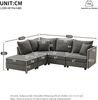 Merax 5-Sitzer Sofa, Ecksofa, Modulares Sofa, L-förmiges Sofa, U-förmiges Sofa, mit umwandelbarem Fußhocker, Grau Bild 4