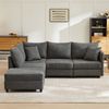 Merax 5-Sitzer Sofa, Ecksofa, Modulares Sofa, L-förmiges Sofa, U-förmiges Sofa, mit umwandelbarem Fußhocker, Grau Bild 2