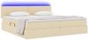 vidaXL Bett mit Stauraum und LED mit Matratze Creme 200 x 200 cm Stoff 3371107 Bild 3