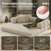 skølm 'Lofn' Modulares Sofa 2 Sitzer, 200x100 cm, Vollschaumcouch mit Metallgestell, Cord beige, Schlafsofa vakuumverpackt, kein Aufbau erforderlich Bild 2