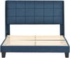 Novelux Polsterbett 140x200 cm mit Lattenrost & Federkernmatratze – Grau Leinen, mittelfest, OEKO-TEX® Standard 100, hoher gepolsterter Kopfteil Bild 3