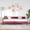 vidaXL Eckbettgestell mit Kopfteil Weinrot 90 cm x 190 cm Samt 42016148 Bild 3
