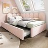 Polsterbett Ausziehbett 90/200 cm mit Gästebett 90/190 cm, Samt in Rosa, ohne Matratze Bild 4
