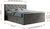 Boxspringbett KING VELEN, Doppelbett mit Multipocket-Matratze, Polsterbett mit Kopfstütze - 160x200 - Dunkelgrau Velours - H4 Bild 5