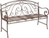 Gartenbank SABINE hochklappbarer Tisch - 147cm Breit, Stahl, Braun, 147x53x94,5cm | Terrassenbank Wetterfest Sitzbank Outdoor Bank Bild 2