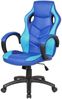 Dmora Stuhl mit Rädern Urbana, Gaming-Sessel für Erwachsene, Schreibtischstuhl, 66x61h104/114 cm, Blau und Hellblau Bild 2