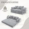 Modulares Sofa aus Cord mit Metallgestell & 3 Kissen, 200 x 94 x 67 cm, Hellgrau Bild 4
