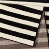Kurzflor Teppich Panel Schwarz Creme - 80x150x0,9cm Bild 2
