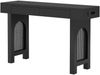 Konsolentisch 120 x 35,5 x 76,5 cm, MDF in Schwarz, mit 2 Schubladen und Steckdosenleiste Bild 4