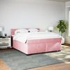 vidaXL Boxspringbett mit Matratze Rosa 180x200 cm Samt 3286389 Bild 3
