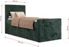 Bett mit Matratze, Boxspringbhett TILIANO DUO 90, Einzelbett 90 x 200 cm, Multipocket-Matratze 7-Zonen-Taschenfederkern - Dunkelgrün Cordstoff - H4 - Links - Topper Visco Bild 4