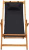 vidaXL Strandstuhl Klappbar Massivholz Eukalyptus und Stoff Schwarz 310313 Bild 2