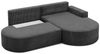 Ecksofa Schlafsofa Sofa GIRONA Stoff Poso Dunkelgrau Ottomane Rechts Bild 3