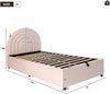 Polsterbett 90×200 cm mit hydraulischem Bettkasten und gepolstertem Kopfteil, Rosa, ohne Matratze Bild 5