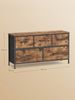 SONGMICS Kommode, Schrank, 7 Stoffschubladen, für Schlafzimmer, Flur, Wohnzimmer, braun-schwarz Bild 5