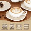 HOMELUX Tasse 12 Stück Tassen Set 200ml Kaffeetassen Cappuccinotassen Teetasse Weiß, 12-tlg, Keramik, Mokkatasse für 6 Personen mit Untertassen, Spülmaschinenfest Bild 3