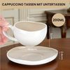 HOMELUX Tasse 12 Stück Tassen Set 200ml Kaffeetassen Cappuccinotassen Teetasse Weiß, 12-tlg, Keramik, Mokkatasse für 6 Personen mit Untertassen, Spülmaschinenfest Bild 2