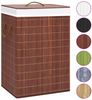vidaXL Bambus-Wäschekorb mit 2 Fächern Braun 72 L 320747 Bild 2