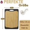 GarPet Schneidebrett Schneidebrett Kunststoff und Bambus 2in1 mit Anti-Rutsch Küchenbrett Bild 2