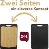 GarPet Schneidebrett Schneidebrett Kunststoff und Bambus 2in1 mit Anti-Rutsch Küchenbrett Bild 4