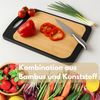 GarPet Schneidebrett Schneidebrett Kunststoff und Bambus 2in1 mit Anti-Rutsch Küchenbrett Bild 5
