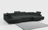 Ecksofa, Wohnzimmer U Couch, Polstersofa mit Bettkasten - GUSTAW-U - Dunkelgrau Stoff Bild 2