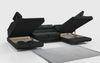 Ecksofa, Wohnzimmer U Couch, Polstersofa mit Bettkasten - GUSTAW-U - Dunkelgrau Stoff Bild 3