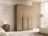 Drehtürenschrank Cikzori I, Kleiderschrank mit 3 Türen (Farbe: Eiche Cremona / Eiche Cremona + Schwarz) Bild 2