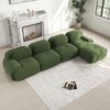 Ecksofa, 4-Sitzer Ecksofa mit 32D hochelastischer Polsterung rutschfest mit Chaiselongue extra-breite Armlehnen frei kombinierbar ohne Montage für Büro Wohnzimmer und Heimkino, Stoff, Green Bild 3