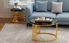 Couchtisch-Set 2-teilig, B 70 x T 70 x H 45 cm, Marmoroptik schwarz mit Metallgestell in Gold Bild 5