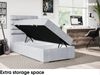 MEBLINI Boxspringbett KARIM 90x200 cm mit Bettkasten - H4/Hellgrau Samt Gepolstert Einzelbett mit Topper & Taschenfederkern-Matratze - 90x200 Links Bild 5
