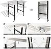 Todeco - Klappbarer Kleiderbügel, Klappbarer Wäscheständer - Material: Edelstahl - Größe der großen klappbaren Seitengitter: 49,0 x 43,2 cm (x 4 Teile) - 174 x 105 x 84 cm, Schwarz/Weiß Bild 4