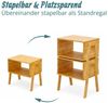 Relaxdays Bambus Nachttisch 2er Set stapelbar Bild 5
