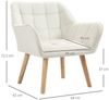 HOMCOM Relaxsessel Einzelsessel Ohrensessel, Sessel mit Samt erhöhte Beine (Esszimmerstuhl, 1-St, Stuhl), für Wohnzimmer, Schlafzimmer, Cremeweiß Bild 2