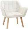 HOMCOM Relaxsessel Einzelsessel Ohrensessel, Sessel mit Samt erhöhte Beine (Esszimmerstuhl, 1-St, Stuhl), für Wohnzimmer, Schlafzimmer, Cremeweiß Bild 4