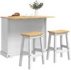 vidaXL Kücheninsel Set Corona 3 pcs Weiß und Honigwachs Massiv-Kiefer 3425399 Bild 3