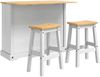 vidaXL Kücheninsel Set Corona 3 pcs Weiß und Honigwachs Massiv-Kiefer 3425399 Bild 2